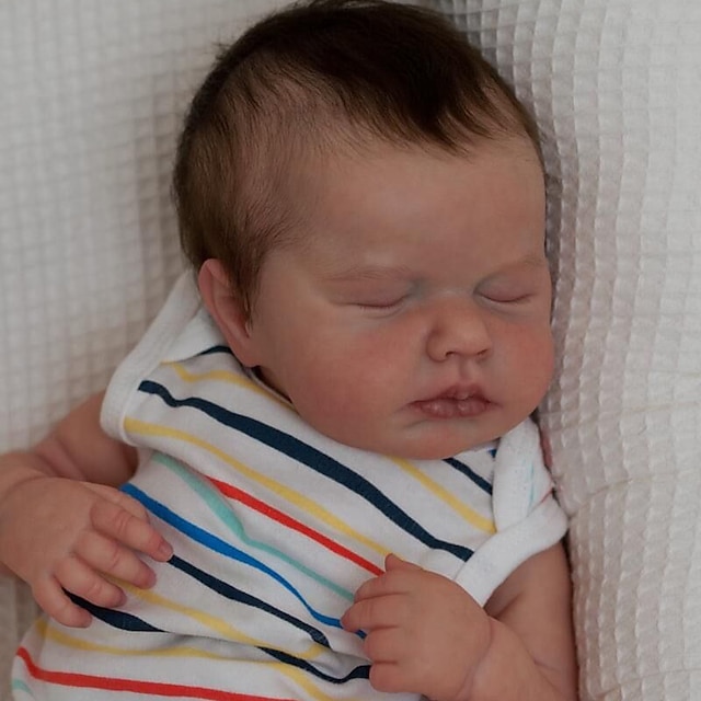  45 センチメートル新生児人形リボーンルル眠っている柔らかい抱きしめたくなるようなボディリアルな 3d 肌目に見える静脈高品質の手作り人形