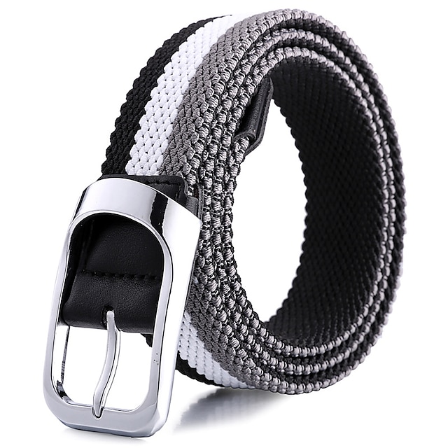  Herre Lerretsbelte Flettede belter Svart Hvit polyester Legering Stripe Dagligdagstøy Ut på byen Helg