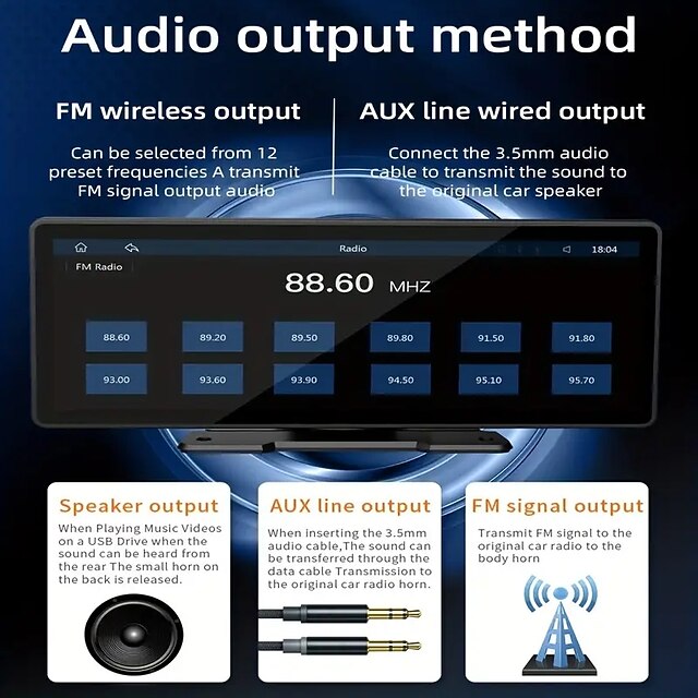 Wireless For Carplay Car Stereo 10inch IPS Touch Portable Car Playback