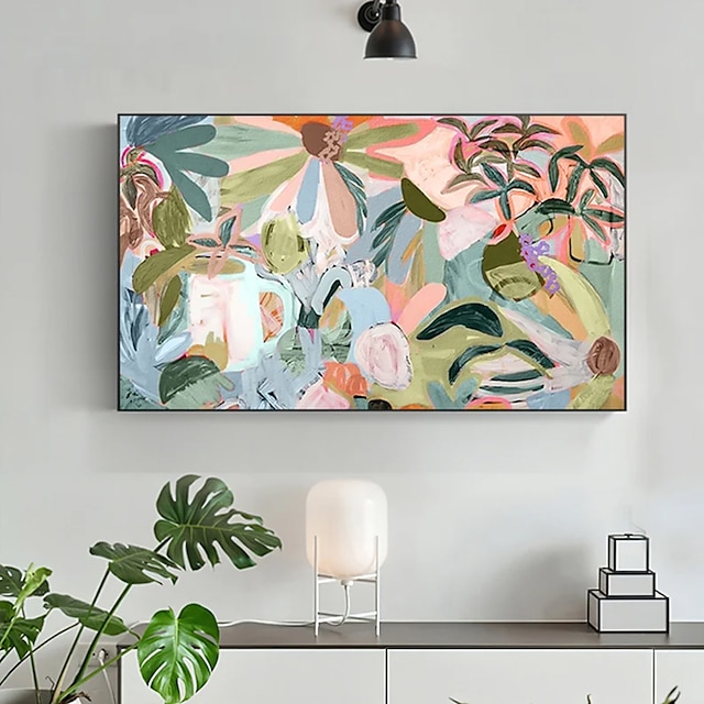  handgjord oljemålning canvas väggkonst dekoration modern abstrakt blomma för heminredning rullad ramlös osträckt målning