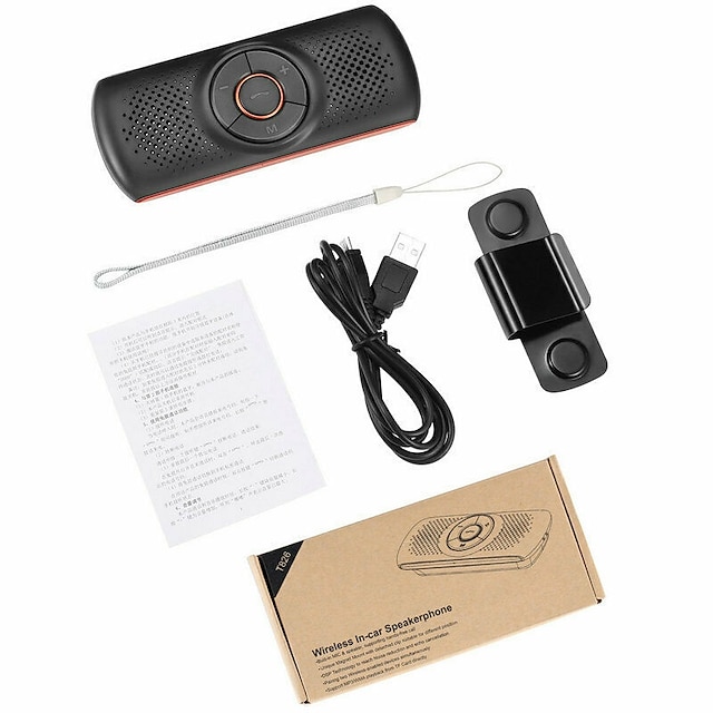  T826 Wireless bluetooth 4.2 Handsfree Speakerphone Car Sun Visor MP3 Speaker Car Electronics
