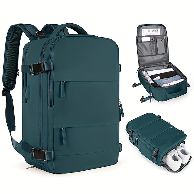  mochila de viagem feminina bolsa de bagagem multifuncional leve à prova d'água carregamento usb bolsa para laptop mochilas mochilas com bolso para sapatos, presente de volta à escola