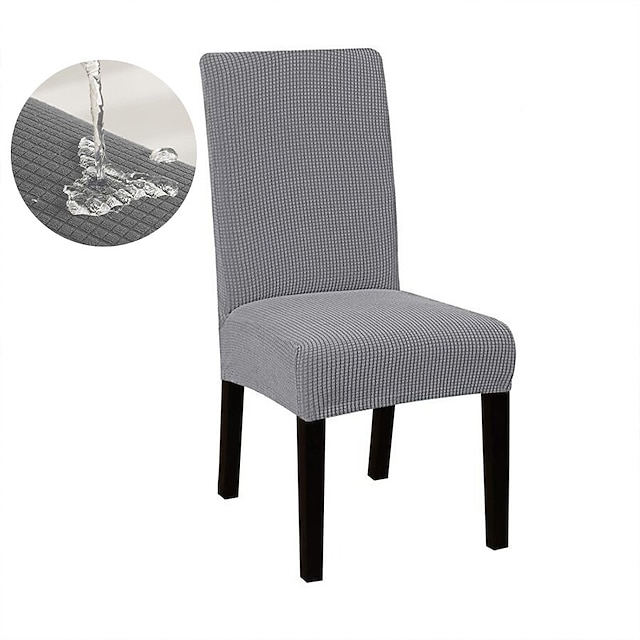  Water Repellent Dining Chair Cover Stretch Chair Seat Slipcover Spandex with Elastic Bottom Protector for Dining Room Wedding Ceremony Durable Washable