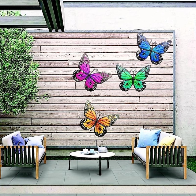  1 buc decor de perete metalic fluture (6,3 inchi) pentru decor de grădină decor de terasa decor de cameră decor de petrecere decor de perete decor decor de terasă, decor de grădină în aer liber ornamente de cadouri de inaugurare sculpturi de perete