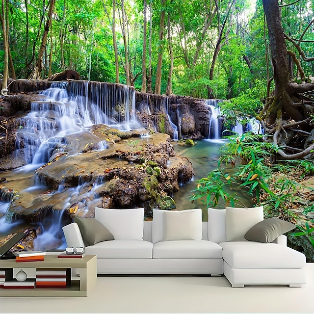  المناظر الطبيعية نهر الغابات معلقة نسيج جدار الفن نسيج كبير جدارية ديكور صورة خلفية بطانية الستار المنزل غرفة نوم غرفة المعيشة الديكور