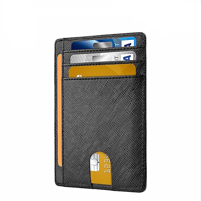  buffway slim מינימליסטי כיס rfid חוסם ארנקי עור לגברים נשים