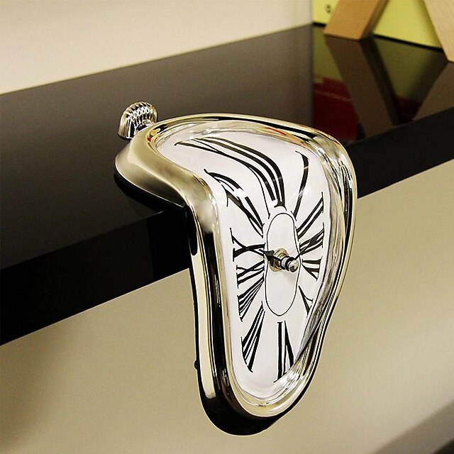 Surreal Melted Twisted Roman Numeral Wall Clocks Surrealism Style Clock ...