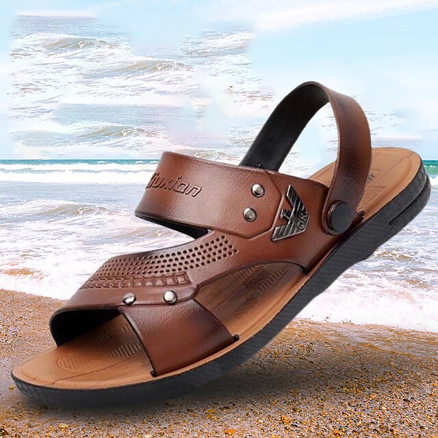 Men's PVC Sandals with Back Strap Stylish and Comfortable Beach