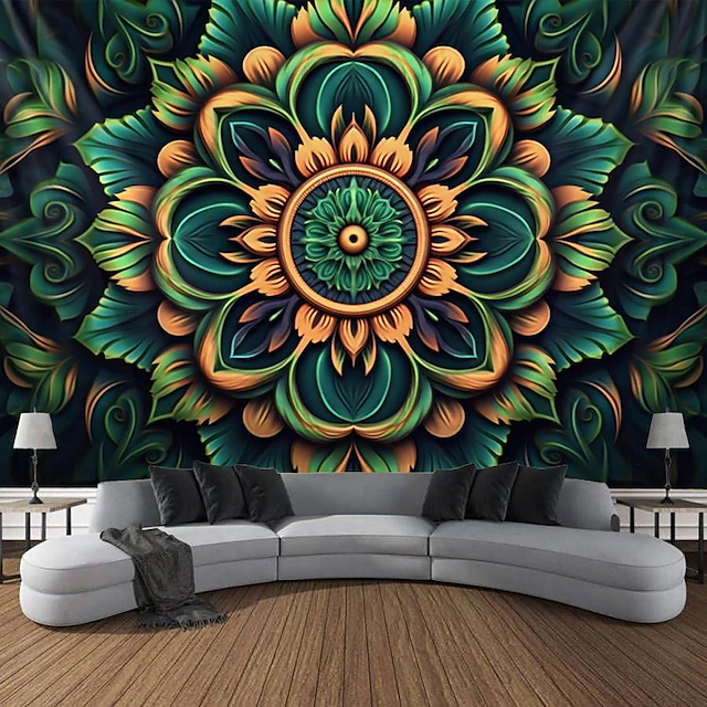 3D Mandala Bohemian Hanging Tapestry Wall Art Large Tapestry Mural Decor Photograph Backdrop Blanket Curtain Home Bedroom Living Room Decoration 34