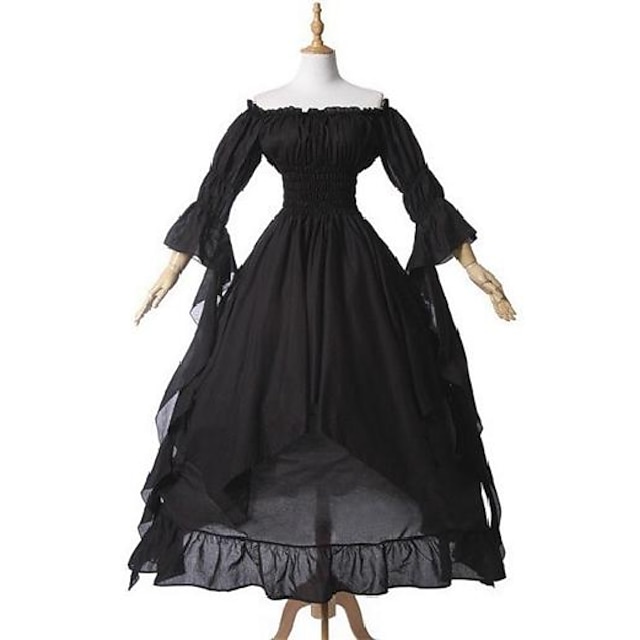 Gothic Vintage Medieval Renaissance Dress Cosplay Costume Women's Girls ...