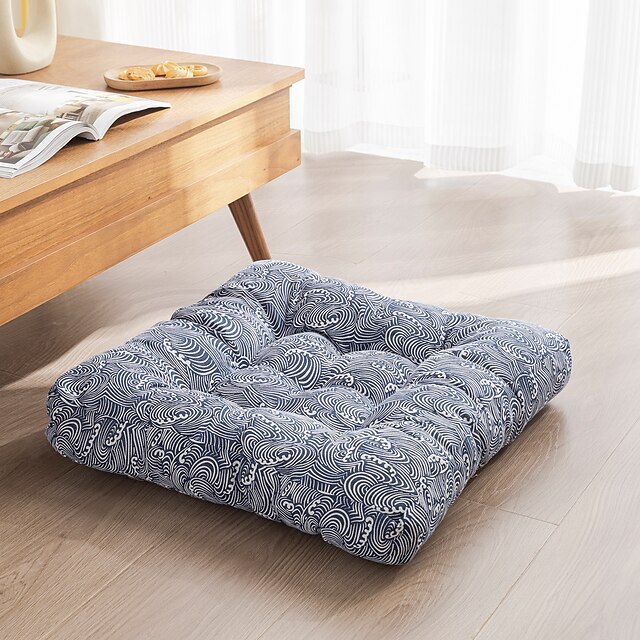 boho podlahový polštář, čtvercové podlahové polštáře tatami velký meditační polštář pro dospělé, čtvercové polštáře sezení na jógu, domácí dekorace obývacího pokoje, přidaná paměťová pěna