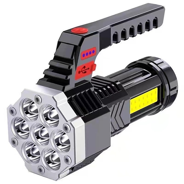  Мощный 7-светодиодный фонарик с боковым светом початка, наружное освещение, перезаряжаемый USB-аккумулятор, водонепроницаемый рабочий свет, мощный рыболовный свет