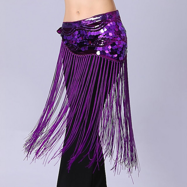  Belly Dance Dance Accessories Belt Glitter Cinch Cord Tassel Women's Performance Training High Polyester Sequined