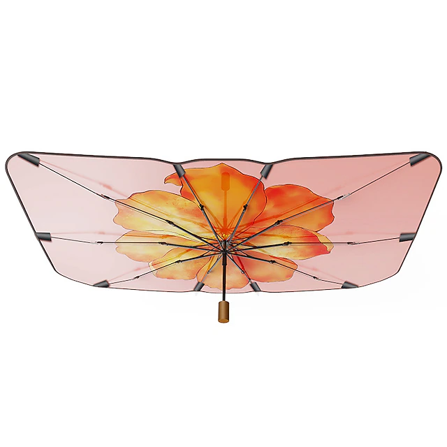 Car Sunshade Front Windshield Umbrella, Retractable Folding UV Protection Sunscreen with UPF 50+, Shading Rate 99.8% for Insulation 9