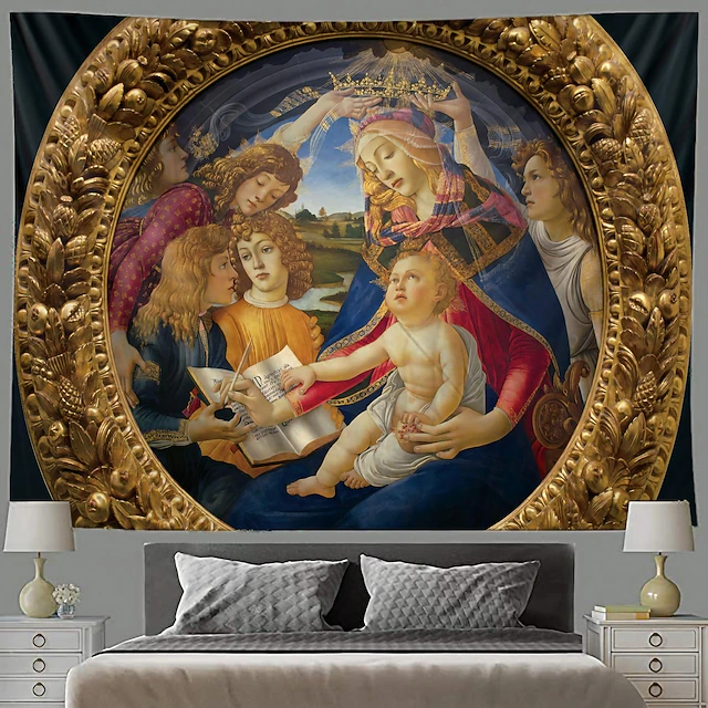 Sandro Botticelli Hanging Tapestry Wall Art Large Tapestry Mural Decor Photograph Backdrop Blanket Curtain Home Bedroom Living Room Decoration 20