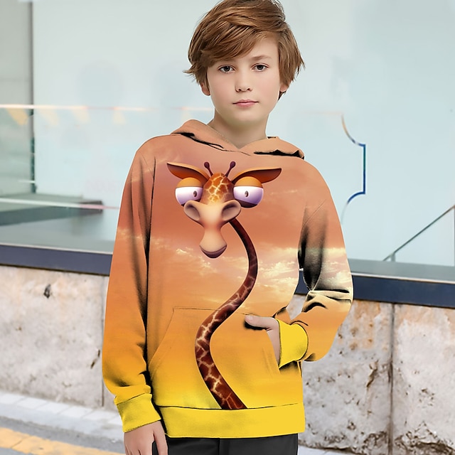  Boys 3D Graphic Hoodie Long Sleeve 3D Print Spring Fall Winter Daily Polyester Kids 3-12 Years School Outdoor Regular Fit