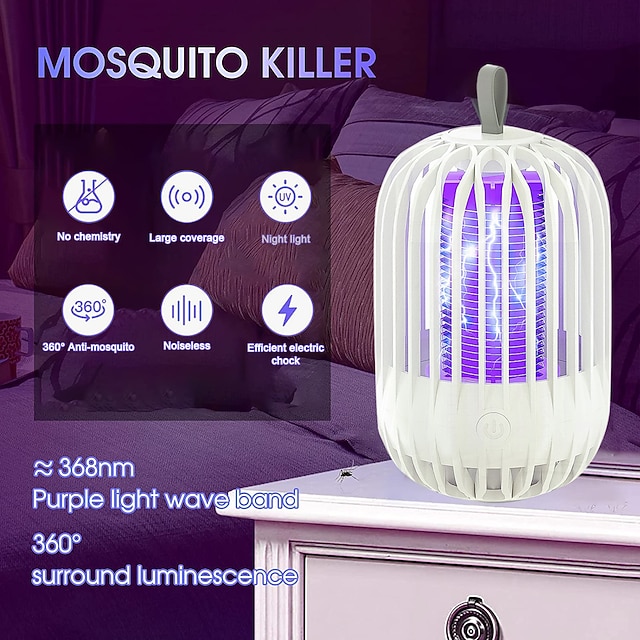 Mosquito Bug Zapper for Outdoor IndoorUSB Powered UV Light Mosquito