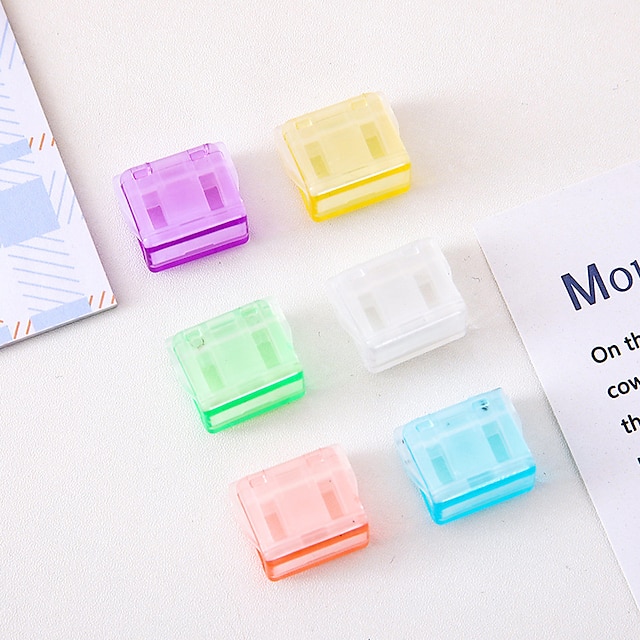 Clam Clip 6Pcs Binder Clips Small Transparent Multifunctional Push Clip ...