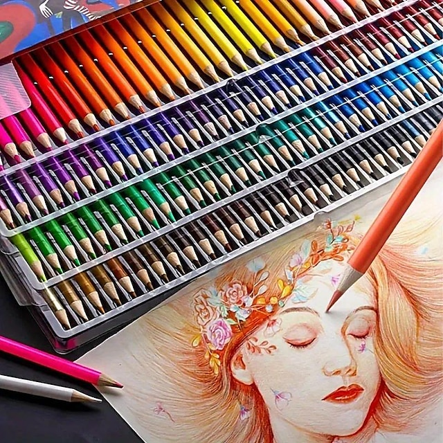  48/72/120/160/180 buc creioane profesionale colorate în ulei set creion din lemn pentru școală de artă desen schiță rechizite de artă, cadou înapoi la școală