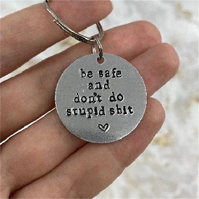  personlig gave til par - rustfritt stål lasergravert nøkkelring - perfekt for valentinsdag!