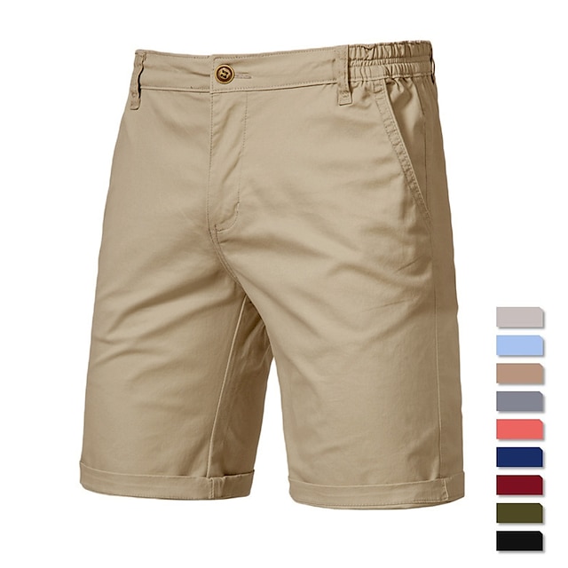  Men's Golf Shorts Breathable With Pockets Soft Shorts Bottoms Regular Fit Solid Color Summer Golf Outdoor