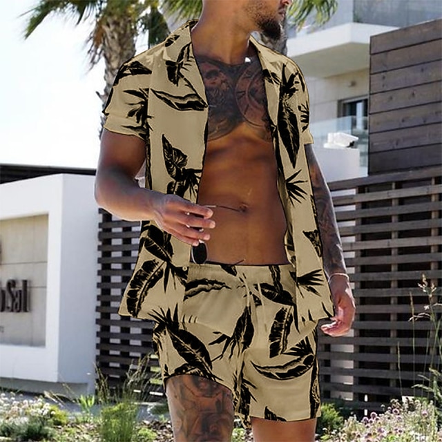 Tropical Fruit Hawaiian Print Men's Leggings