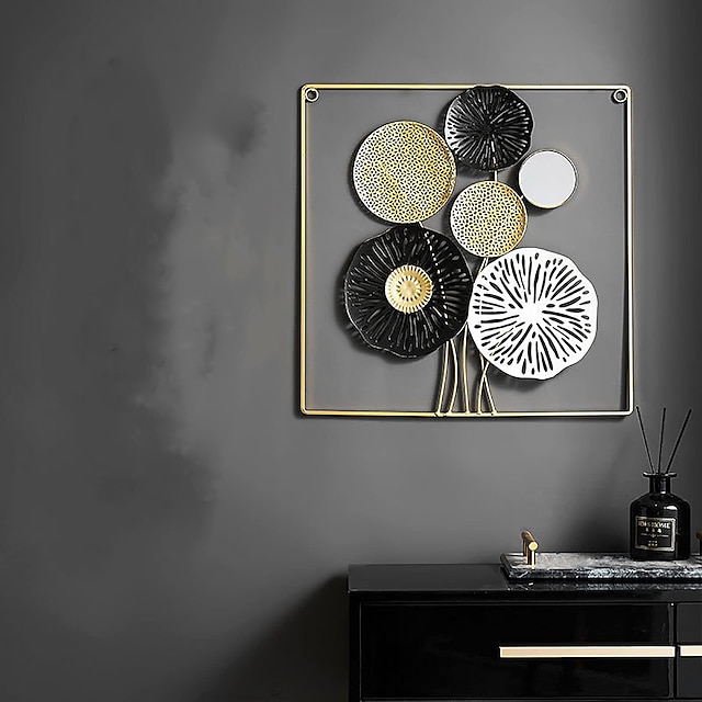 1pc Wall Decor, Metal Wall Decor Designed With Lotus Leaf, Rustic