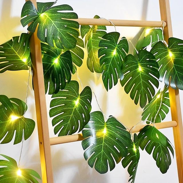  3m 20leds foglia di palma hawaiana decorazione del partito tropicale luci per la casa giardino all'aperto coperta giungla mare campeggio all'aperto decorazioni per feste