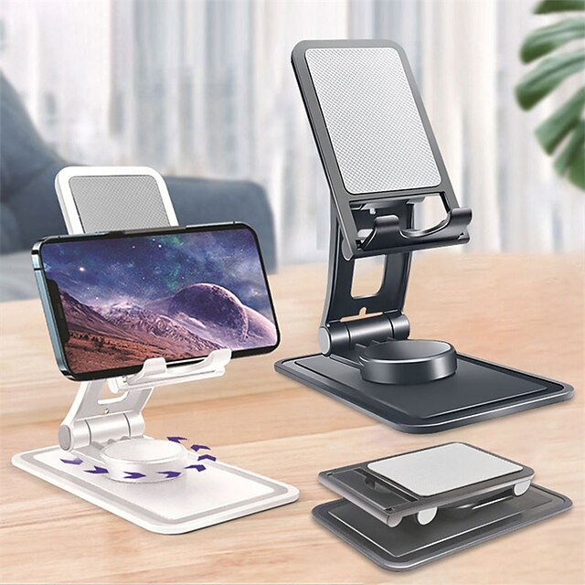  Phone Stand Rotatable Foldable Adjustable Phone Holder for Office Desk Bedside Compatible with Under 6.5 inch Cell Phones Phone Accessory