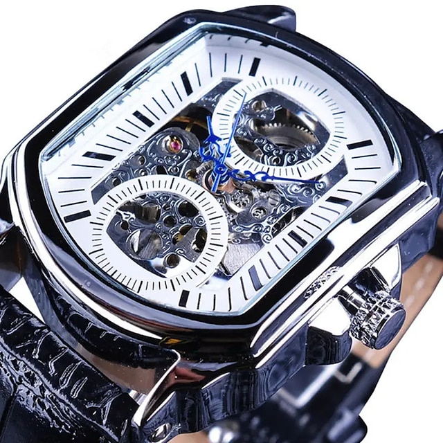  forsining retro mænd mekanisk ur luksus mode business automatisk skelet armbåndsur herre mekanisk vandtæt ur ur herre
