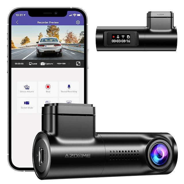  fullhd dash-kamera med smart stemmestyring og wifi - beskytt bilen din og deg selv