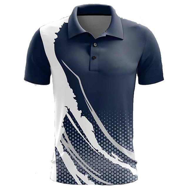 Men's Polo Shirt Golf Shirt Button Up Polo UV Sun Protection Breathable ...