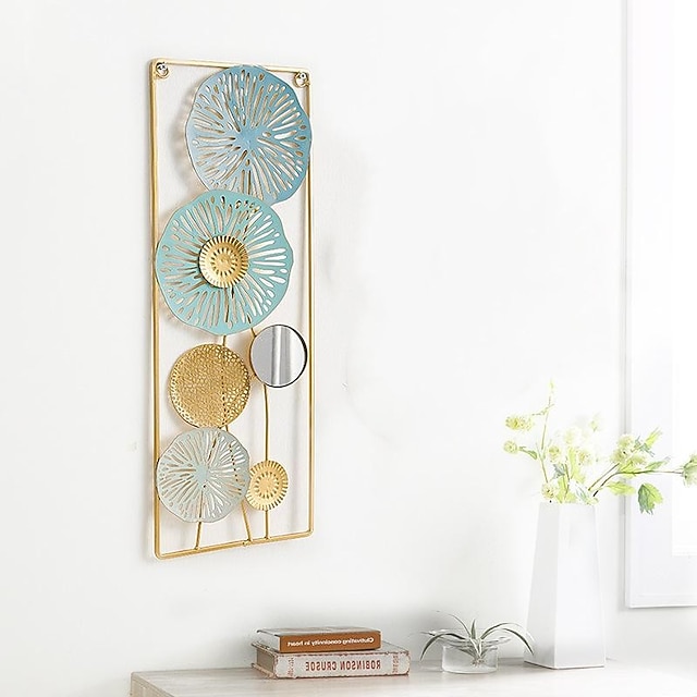 1pc Wall Decor, Metal Wall Decor Designed With Lotus Leaf, Rustic