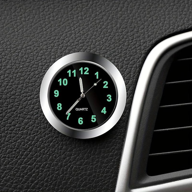  bilklocka självlysande bilar intern stick-on mini digital klocka mekanik kvartsklockor bil prydnad biltillbehör