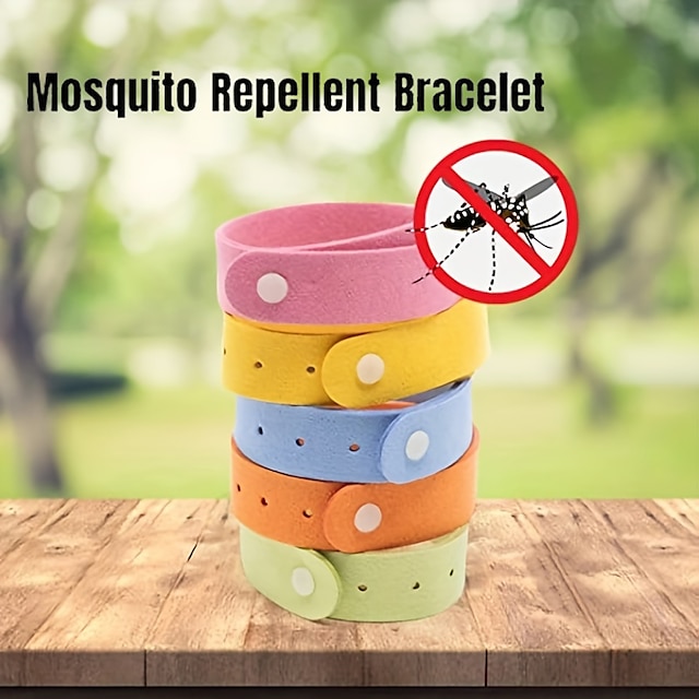  1 paquete de pulseras de mosquitos para niños y adultos, pulsera de insectos, pulsera de citronela, accesorios para acampar