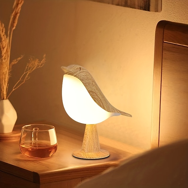  Elster-Nachtlicht mit dreifarbiger Touch-Steuerung, dimmbares süßes kleines Vogel-Nachtlicht, wiederaufladbare Aromatherapie-Tischlampe für Schlafzimmer, Kinderzimmer, Büro, Auto, Heimdekoration