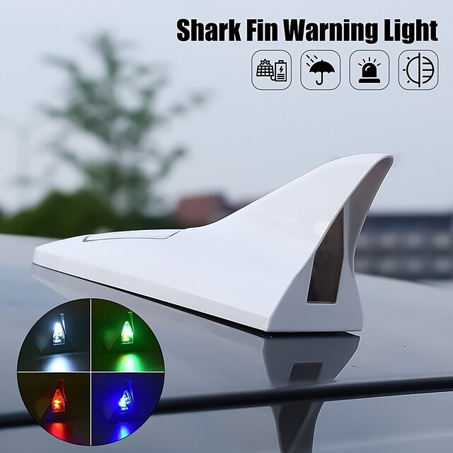  auto haaienvin antenne solar anti achterlicht solar led dak waarschuwingslicht antenne decoratieve antenne