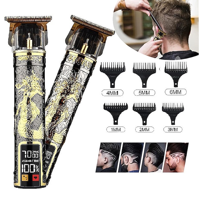  T9 usb barbeador elétrico recarregável novo barbeador masculino máquina de cortar cabelo profissional mega zero máquina de acabamento barbeador de cerâmica para corte de cabelo