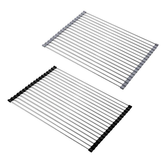 Roll Up Dish Rack, Stainless Steel Drying Drainer Over The Kitchen Sink