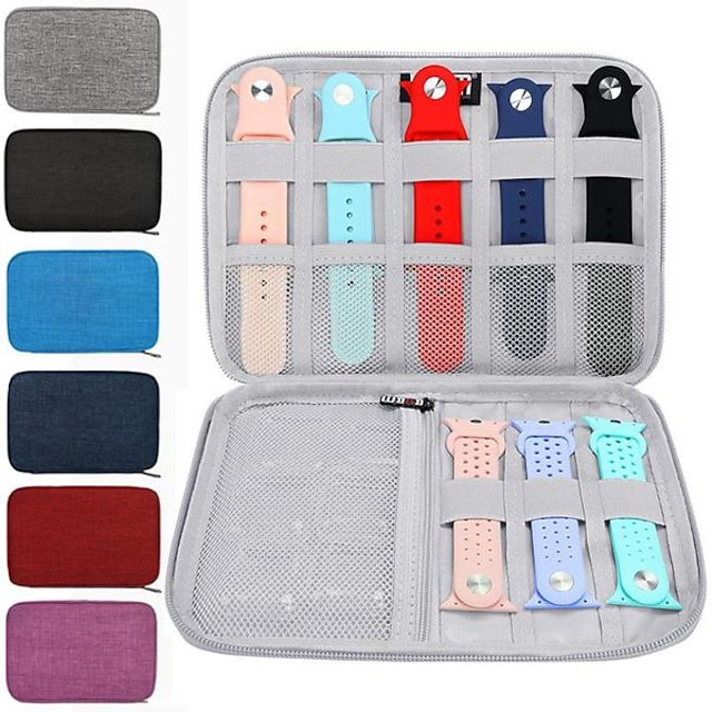  Smart Watch Band Storage Organizer Multifunction Portable Watch Strap Box for Apple Watch Travel Pouch Bag Holds 10-15 Bands
