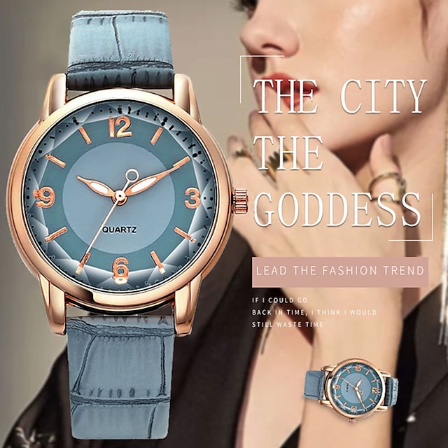  Simple Quartz Women's Watch Leather Strap Luxury Women's Watch Creative Student Watch Female Clock