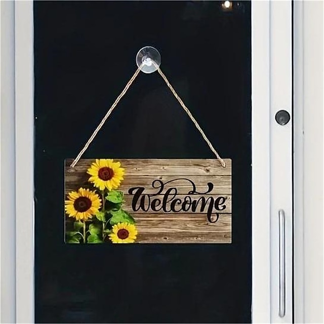  1 Stück Sonnenblumen-Wandschild aus Holz mit Sonnenblumenmuster, Schild, Dekoration, Heimdekoration, Türhänger, geeignet für Schlafzimmer, Veranda, Innenhof, Hängedekoration, 15 x 29 cm/6'' x 11''