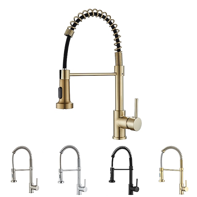  Kitchen Faucet Pull Donw High Arc Spout, 360 Swivel Single Handle Sink Mixer Taps, Kitchen Vessel Tap with Hot and Cold Water Hose