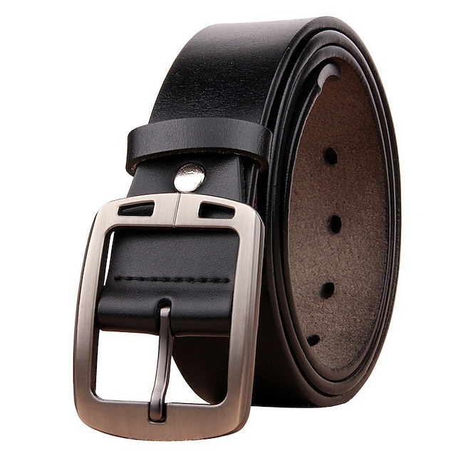 Men's Sashes Belt Men's belt Waist Belt Black Coffee Cowhide Alloy ...