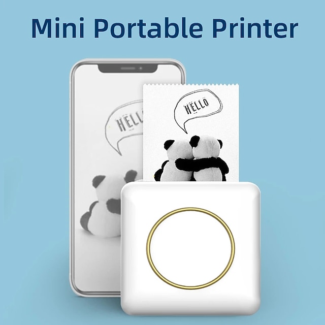  Tragbarer Mini-Etikettendrucker: BT-kompatibler tintenloser Taschendrucker für den iPhone-Thermoaufkleberhersteller – perfekt für Quittungen, Bilder, Notizen und den Heim-/Bürogebrauch!
