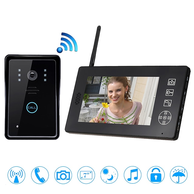  Wireless Video Doorbell 2.4GHz Home Office Wireless Video Intercoms For Home Wireless Video Door Phone Apartment