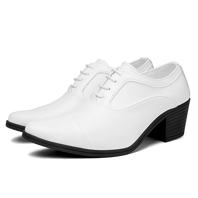 Men's Oxfords Derby Shoes Dress Shoes British Style Plaid Shoes Height ...
