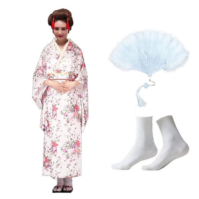  Mujer Traje de cosplay Baile de Máscaras Bata de baño Kimono japonés tradicional Víspera de Todos los Santos Cosplay Víspera de Todos los Santos Carnaval Mascarada Víspera de Todos los Santos