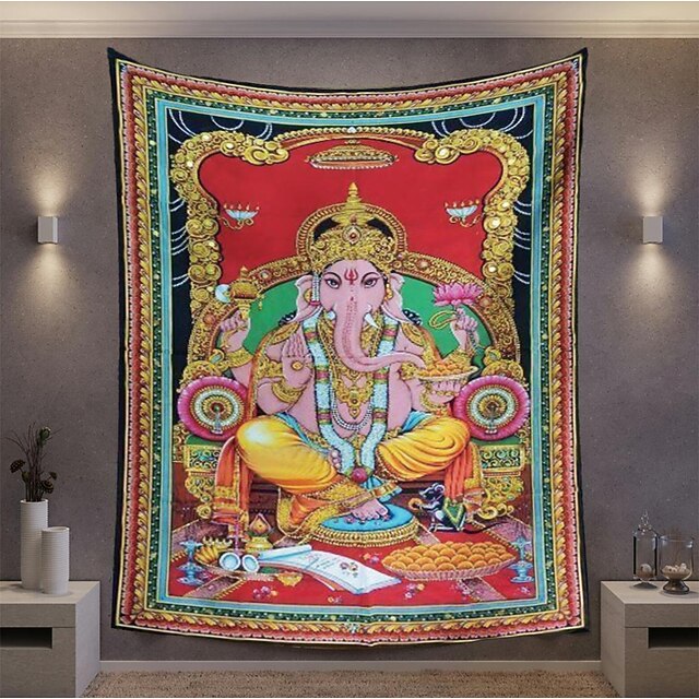 Buddha Ganesha Hanging Tapestry Indian Wall Art Large Tapestry Mural