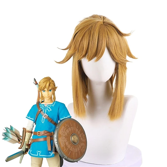  legenden om zelda breath of the wild link cosplay paryk